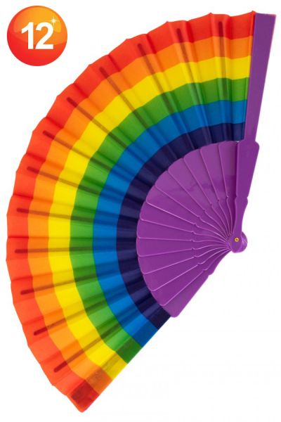 Handfächer Regenbogenfarben