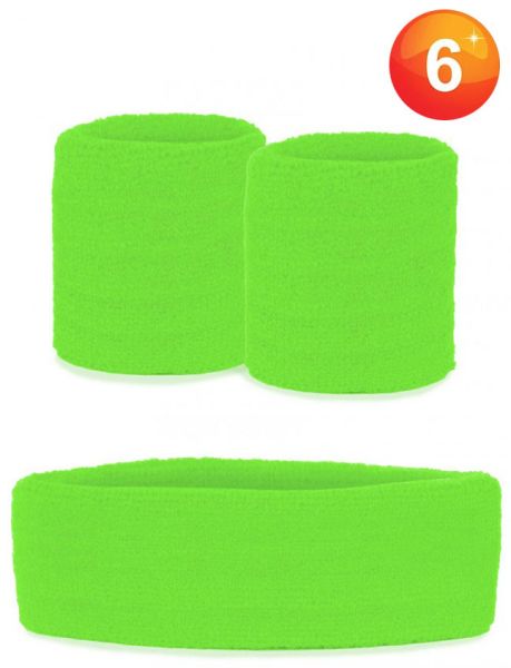 Sets Armbänder und Stirnband Neon grün