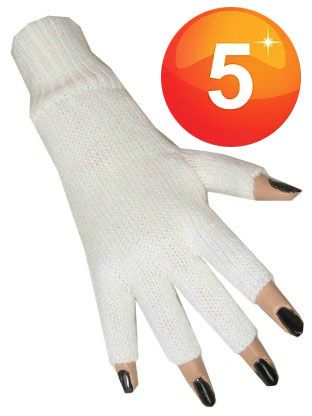 Weiße Fingerlose Handschuhe weiß