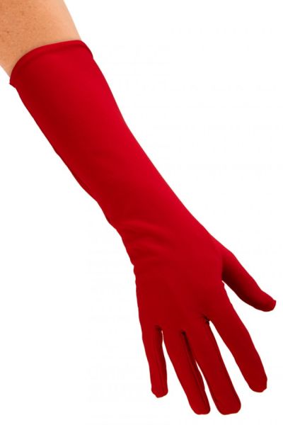 Handschuhe Nylon lang rot