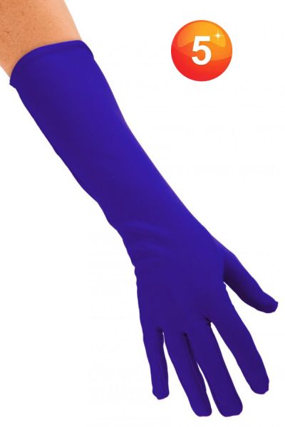 Handschuhe Nylon lang blau