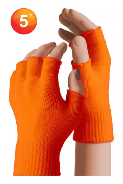 Fingerlose Kindhandschuhe orange