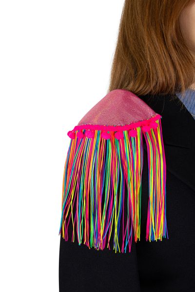 Farbenfrohe Epaulette shiny Neonfransen