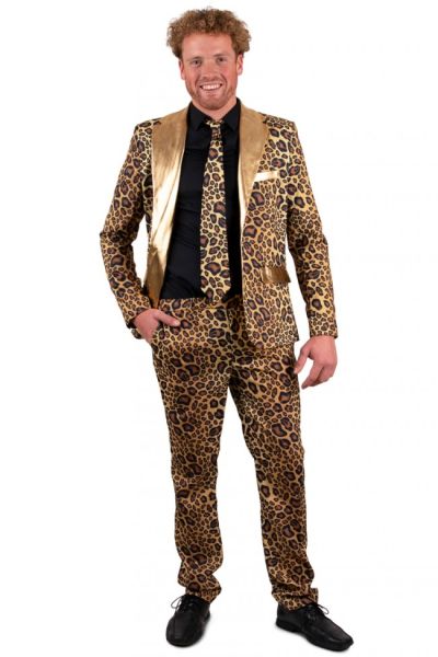 Anzug mit goldenem Panther-Print für Herren