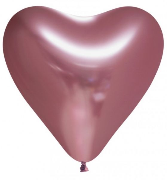 Ballon Herz rosa Chrom