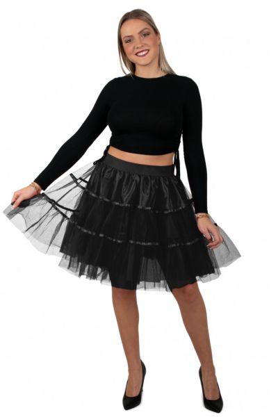 50er Jahre High School Petticoat schwarz