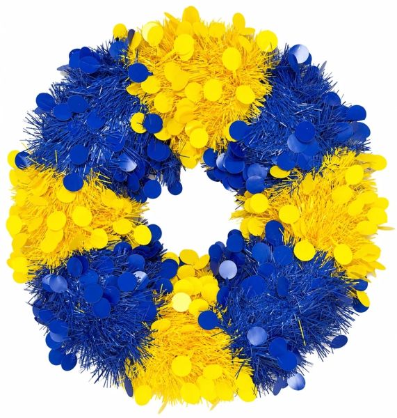 PET Türkranz-Konfetti blau gelb