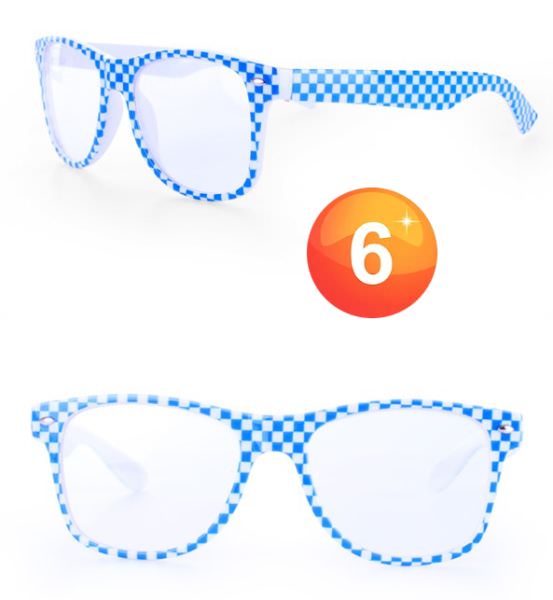 Oktoberfest Brille blau weiß kariert Bayern
