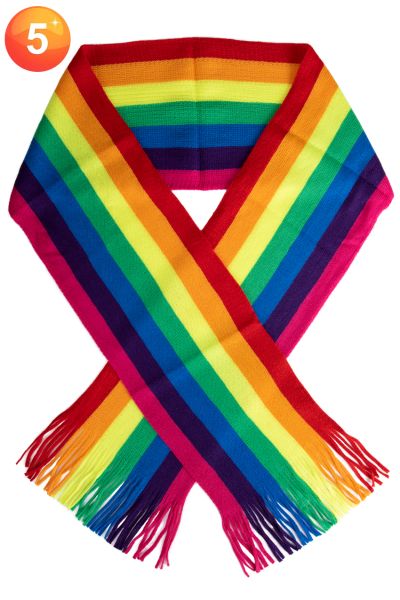 Gestrickter Regenbogenschal
