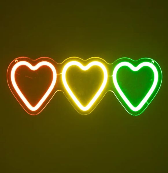 LED-Neonlichter Fasching Herzen