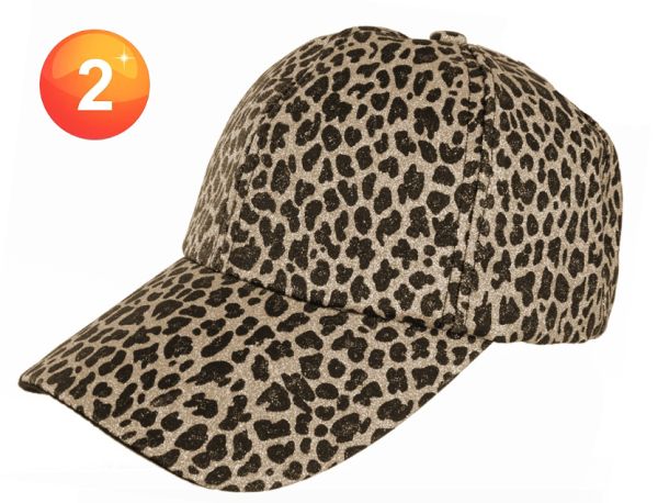 Baseballkappe mit Panther-Motiv und goldenem glitzer