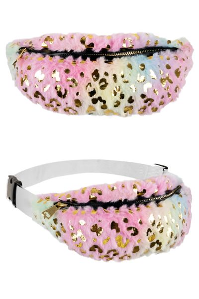 Stylische Glamour Panther-Gürteltasche mit Riemen