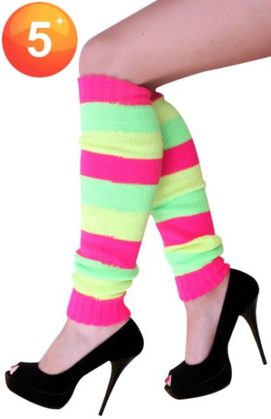 Beinlinge fluo neon gestreift