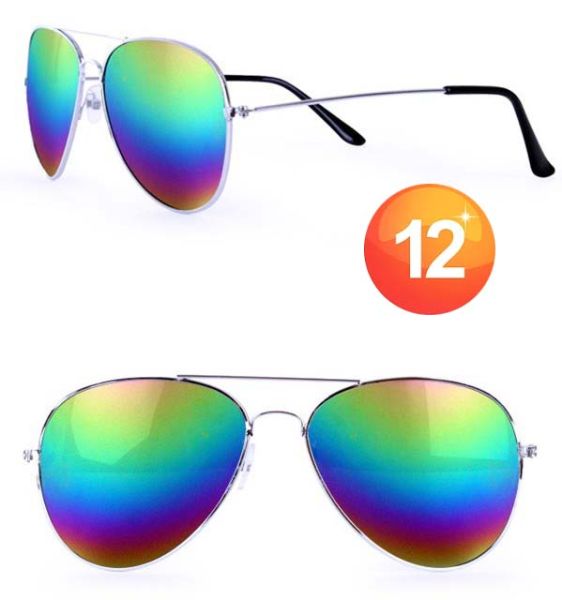 Pilotenbrille mit Spiegelglas Rainbow