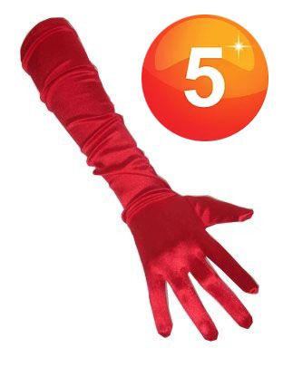 Rote Satin Handschuhe