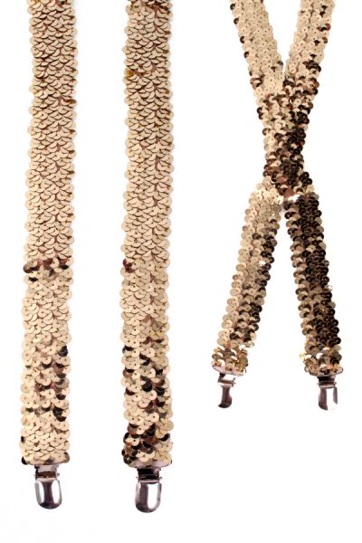 Hosenträger Pailletten Gold