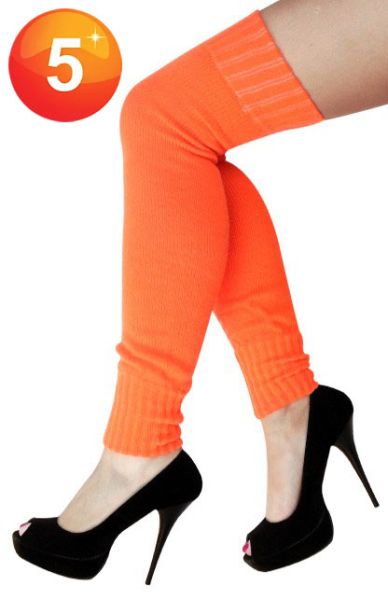 Knie über Beinwärmer fluoreszierend orange