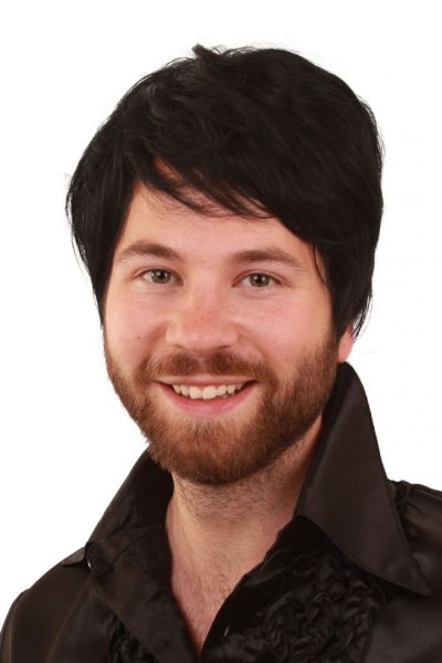 Schwarze Boyband-Perücke