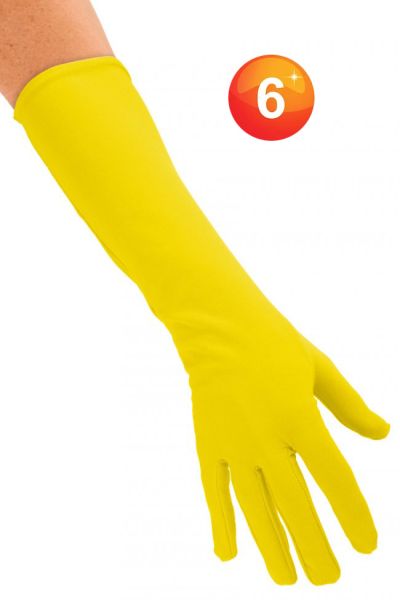 Handschuhe Nylon lang Gelb