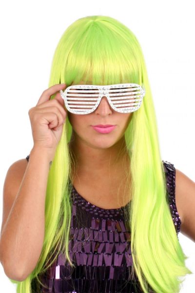 Trendy Perücke fluoreszierend grün langes Haar