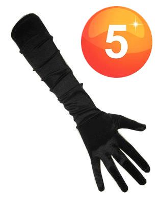 Schwarze Satinhandschuhe
