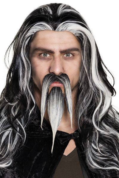 Ziegenbart Schnurrbart grau Wizard