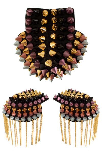 Epauletten mit Spikes multicolour