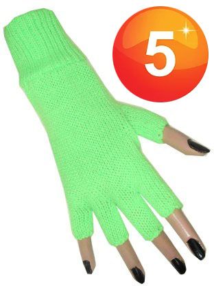 Fingerlose Handschuhe fluor grün