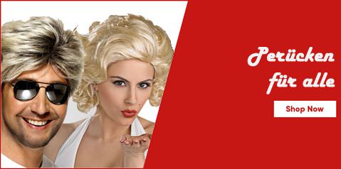 Damen und Herren Perücken in vielen Farben und Aufführungen für Karneval 2023