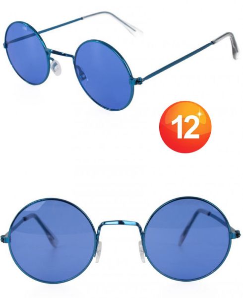 Retro Hippie Brille blau