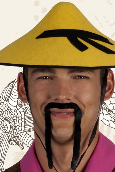 Chinesischer hängender Schnurrbart schwarz