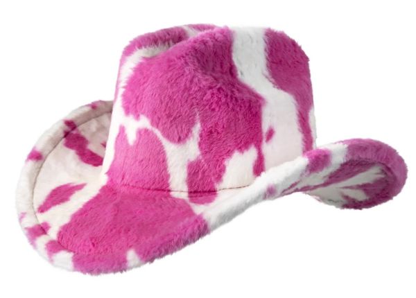 Rosa cowboyhut mit Kuhmuster